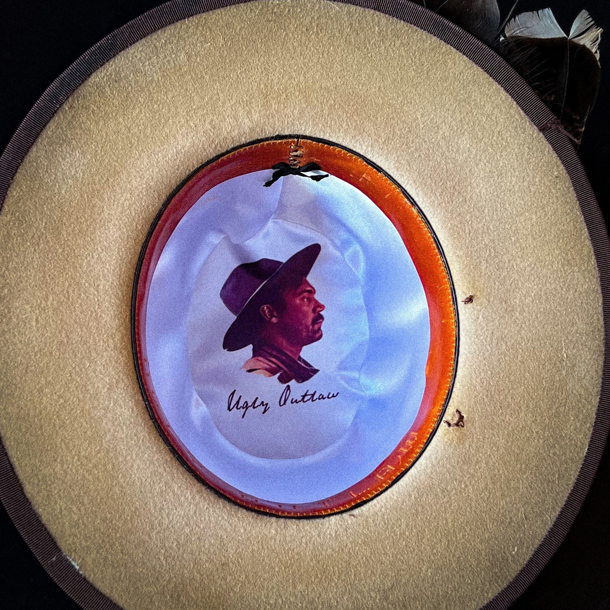 Cowboy hat size 7 1/4. “Stands Without Falling” from Ugly Outlaw.