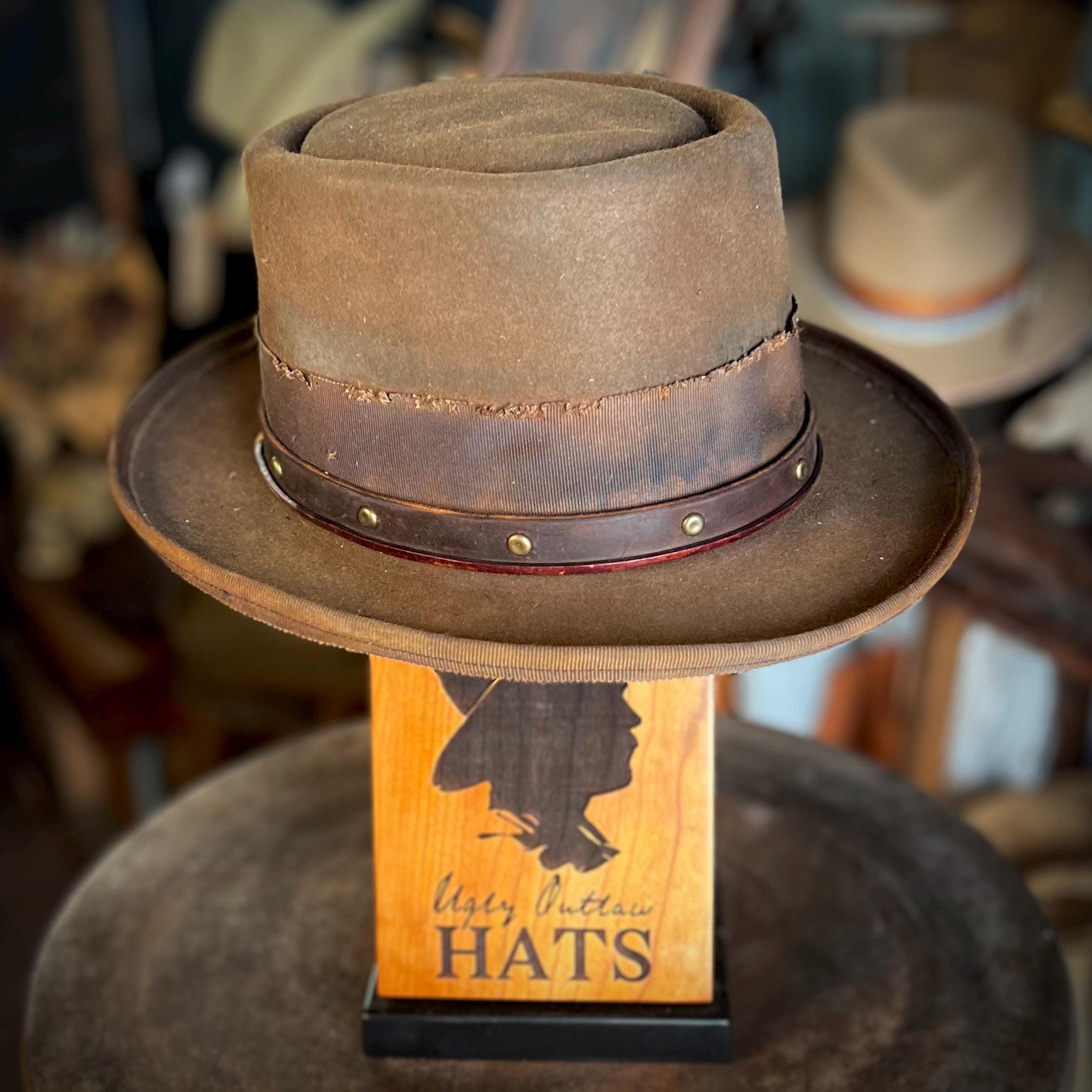 The “Hardened Criminal” size 7 3/8 from Ugly Outlaw Hats.