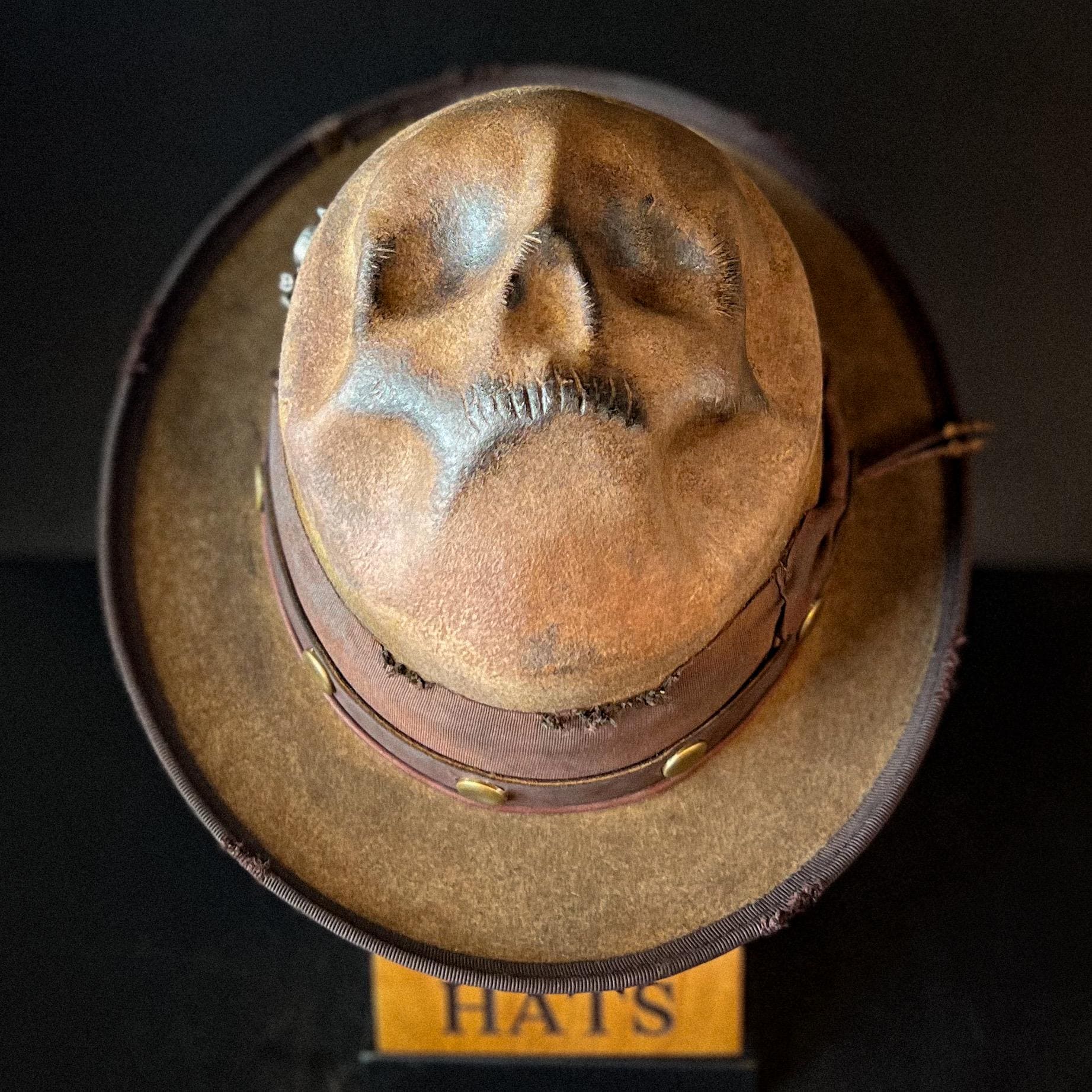 The “Skull of my Enemy” size 7 1/2 long oval from Ugly Outlaw Hats.