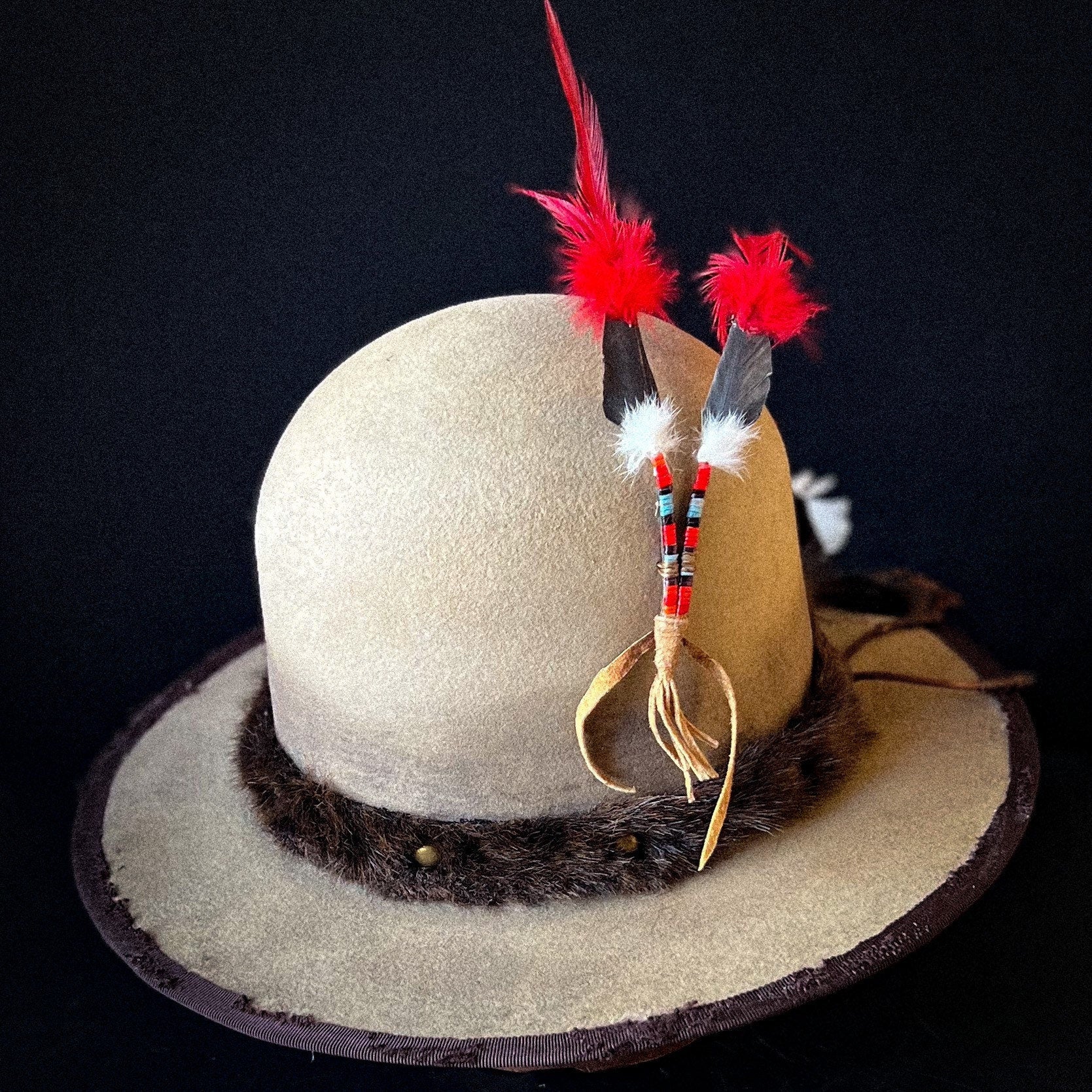 Cowboy hat size 7 1/4. “Stands Without Falling” from Ugly Outlaw.