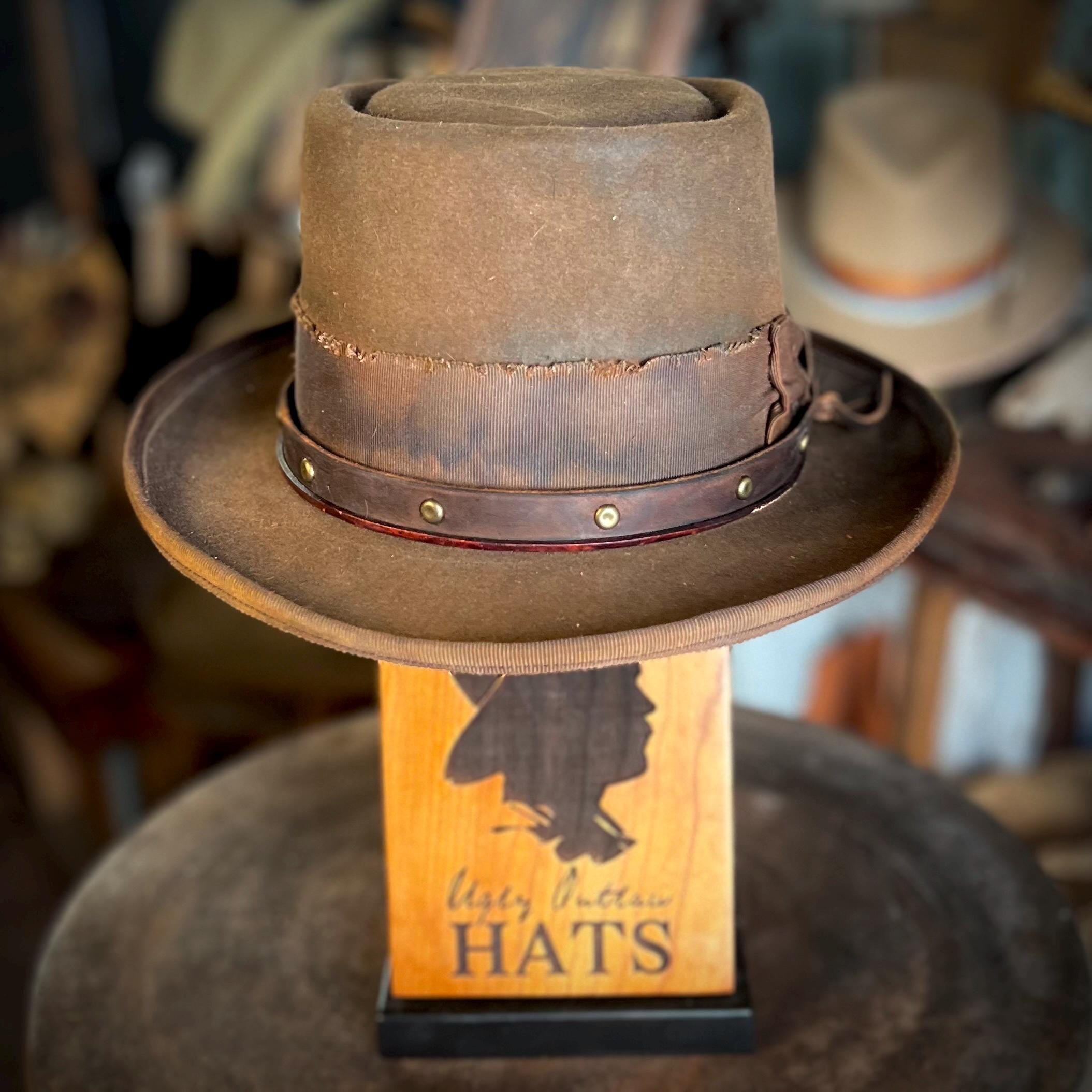 The “Hardened Criminal” size 7 3/8 from Ugly Outlaw Hats.