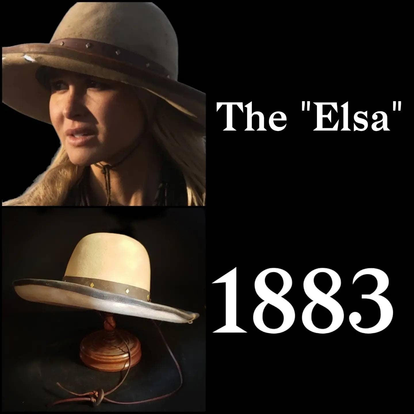 Comes in 6 3/4, 6 7/8, 7, 7 1/8 and 71/4. The "Elsa" replica from the show, 1883.
