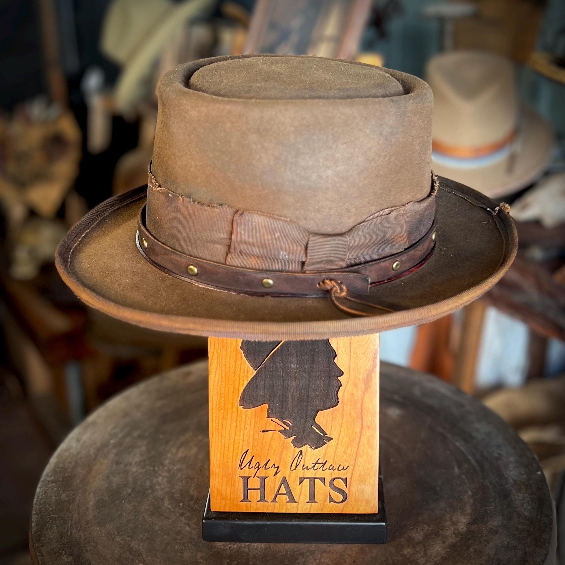 The “Hardened Criminal” size 7 3/8 from Ugly Outlaw Hats.