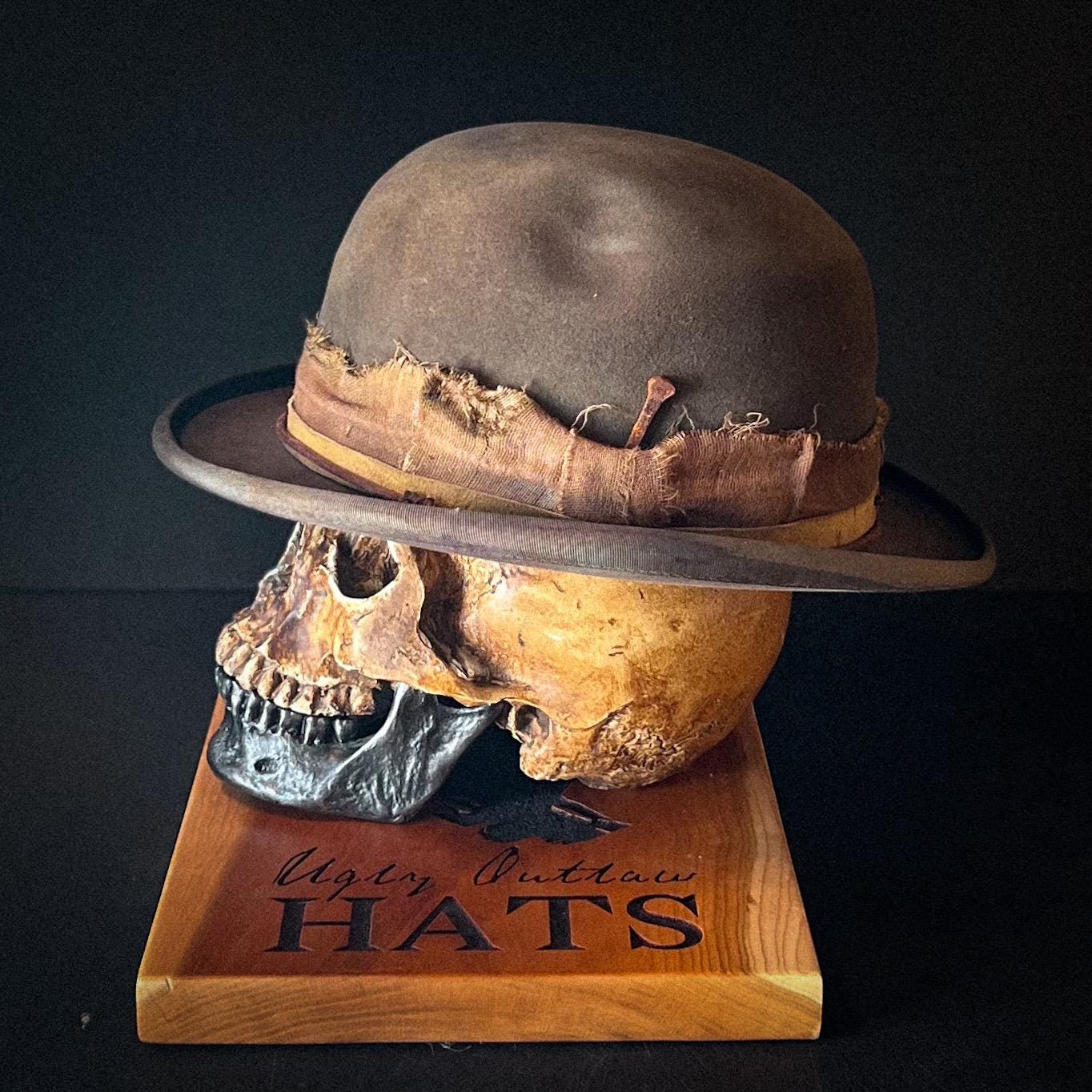 The “Man Who Chooses Violence” size 6 7/8 (55cm) from Ugly Outlaw Hats.