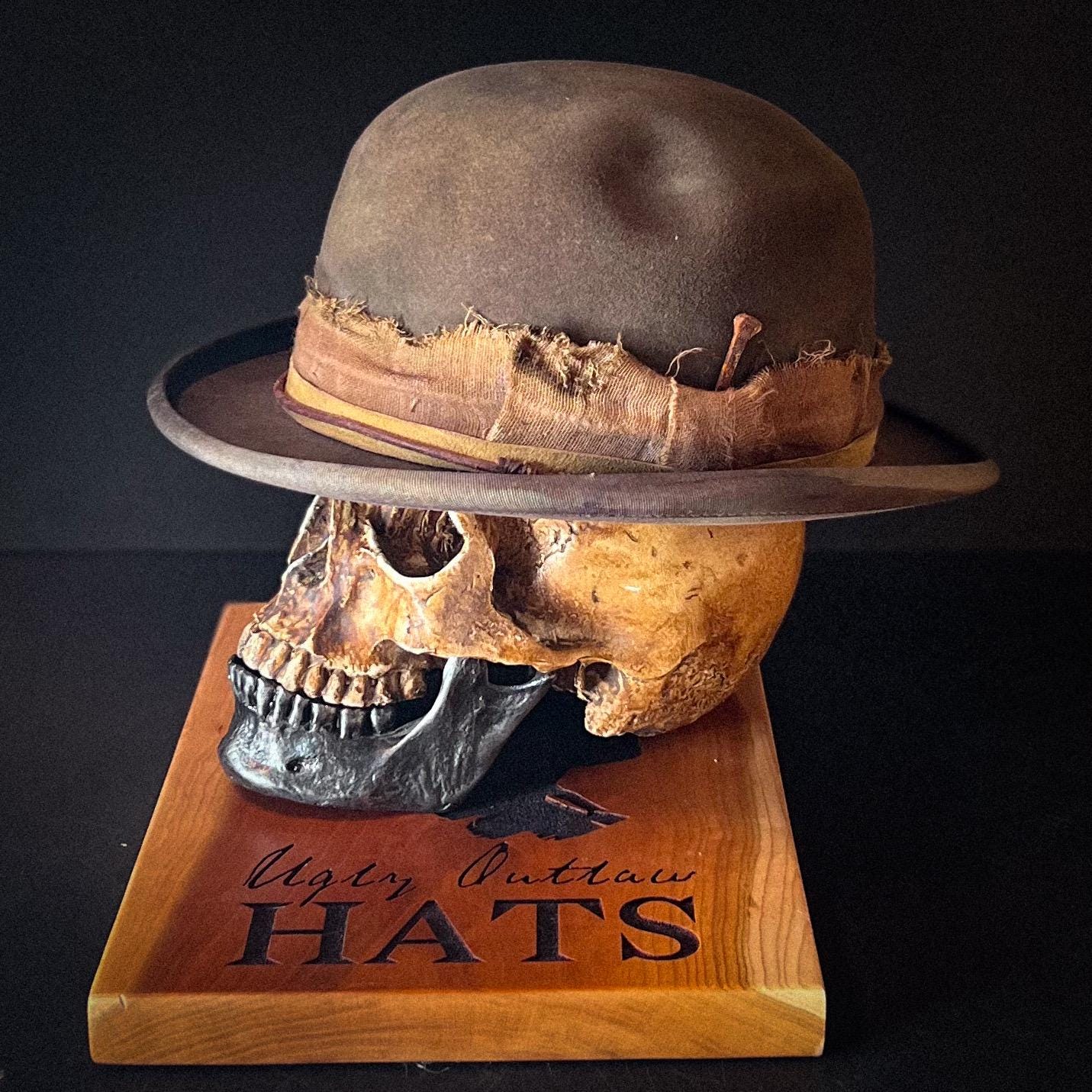 The “Man Who Chooses Violence” size 6 7/8 (55cm) from Ugly Outlaw Hats.