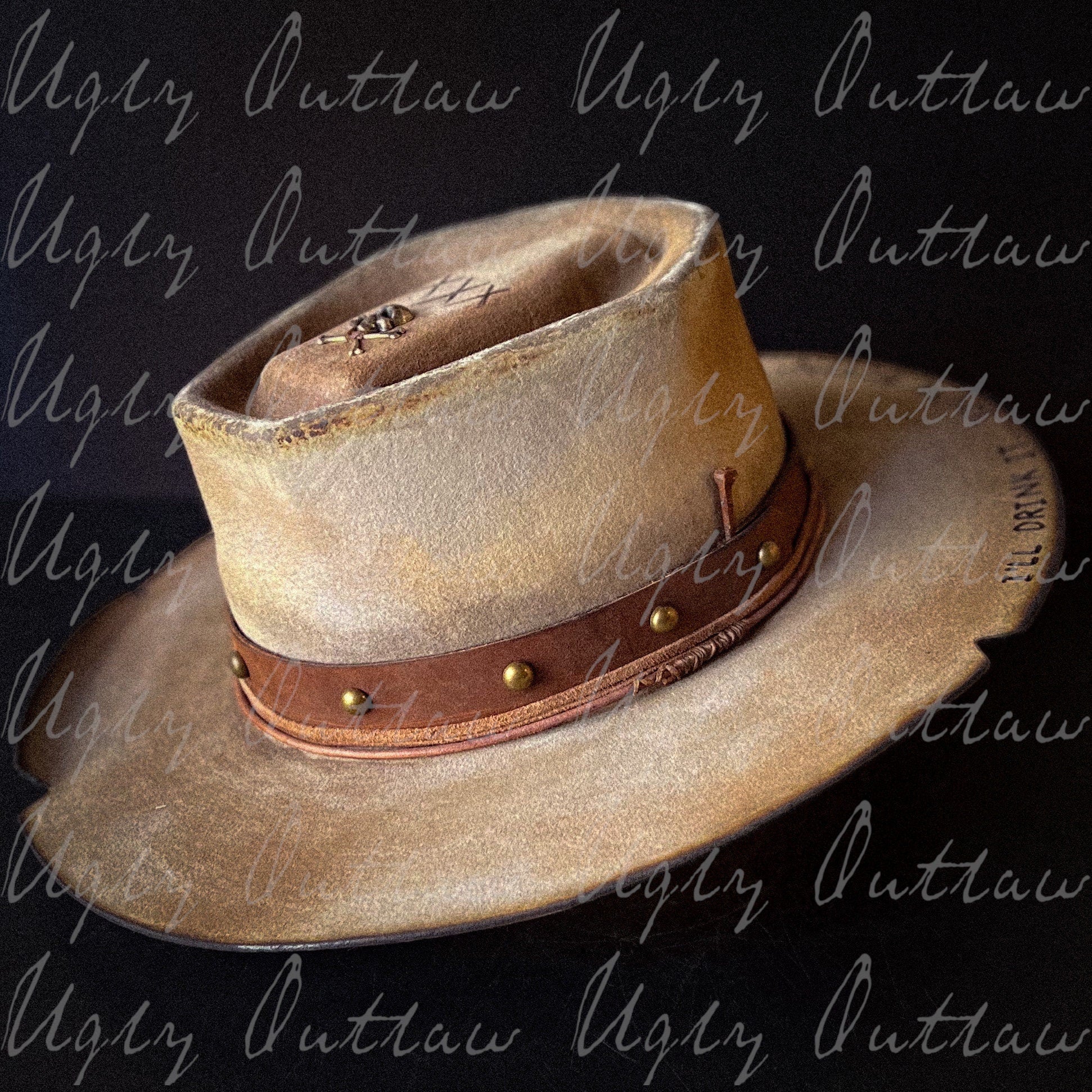 The “Drinkin’ Buddy” size 7 1/2 from Ugly Outlaw Hats